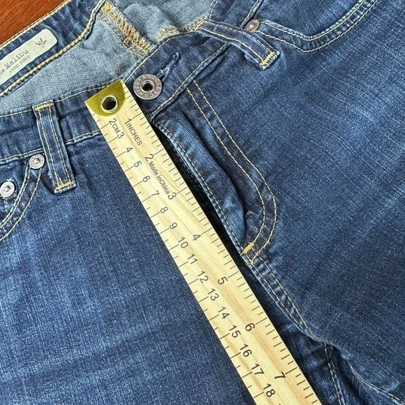 AG Adriano Goldschmied The Malibu Crop Pant Dark Wash Cuffed Denim Jeans 27R - Picture 7 of 12